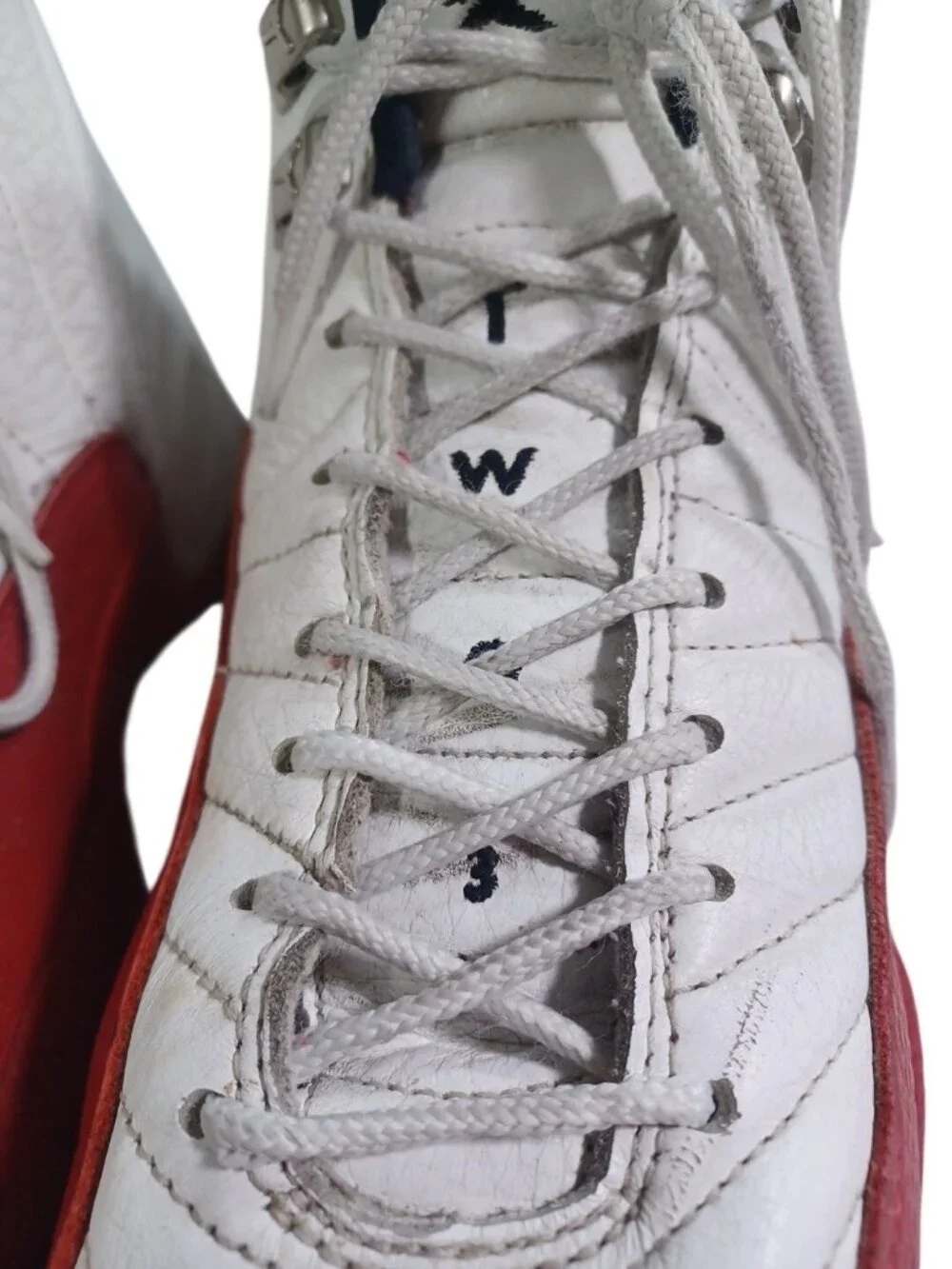 Men's Size 8.5 Air Jordan 12 Retro Cherry Red White Leather Basketball Sneakers